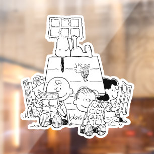 Peanuts Gang Reading Comics Window Cling