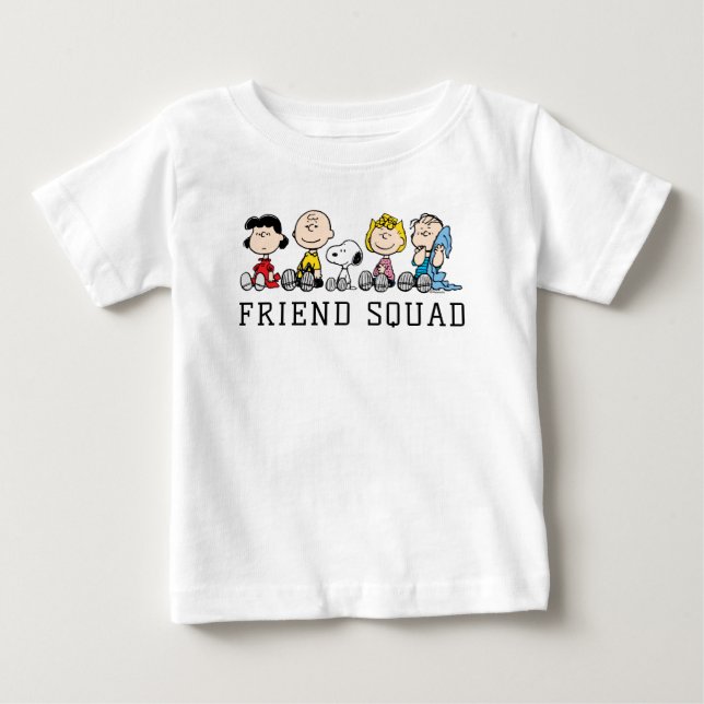 Peanuts Gang Sitting Together Baby T-Shirt (Front)