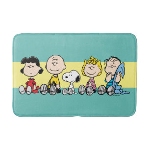 Peanuts Gang Sitting Together Bath Mat