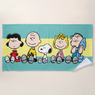 Peanuts Gang Sitting Together Beach Towel
