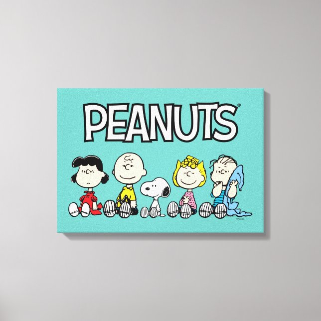 Peanuts Gang Sitting Together Canvas Print (Front)