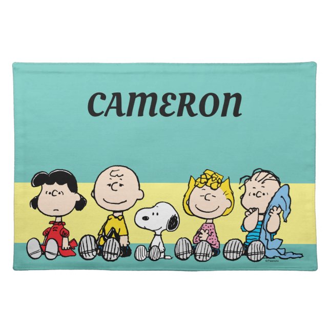 Peanuts Gang Sitting Together Cloth Placemat (Front)