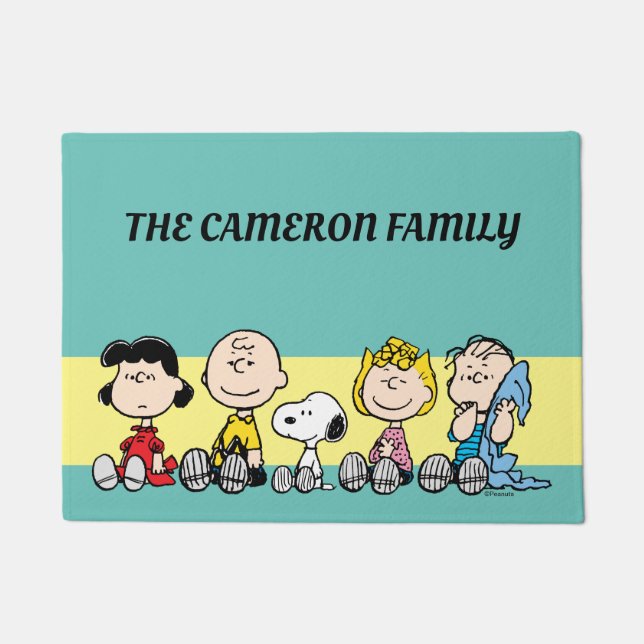 Peanuts Gang Sitting Together Doormat (Front)