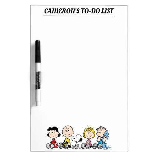 Peanuts Gang Sitting Together Dry Erase Board