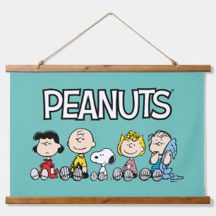 Peanuts Gang Sitting Together Hanging Tapestry