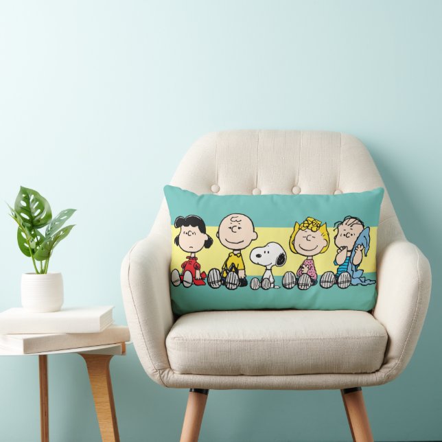 Peanuts Gang Sitting Together Lumbar Pillow (Chair)