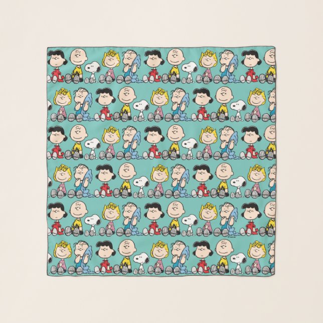 Peanuts Gang Sitting Together Scarf (Front)
