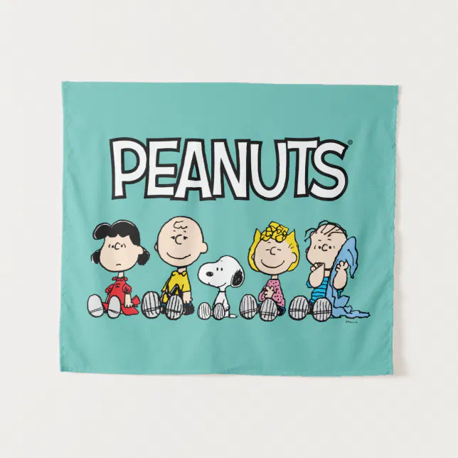 Peanuts Gang Sitting Together Tapestry | Zazzle
