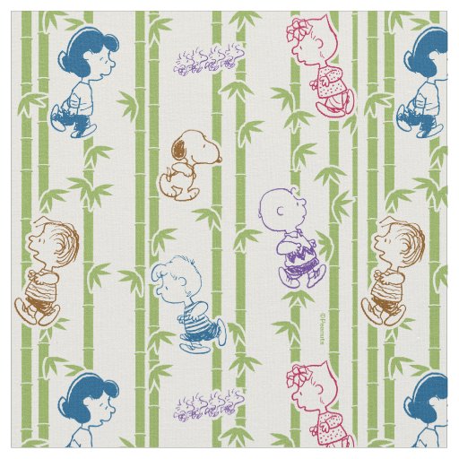 Peanuts Gang Sketch Print Bamboo Fabric