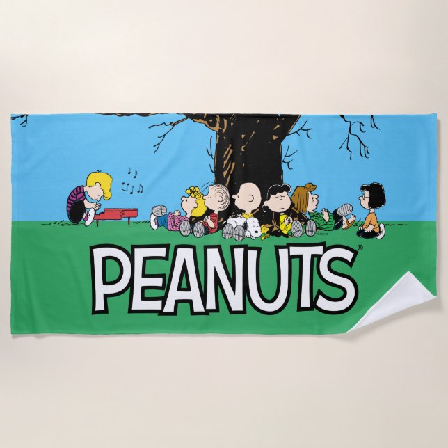 Peanuts Gang Under A Tree Beach Towel (Front)