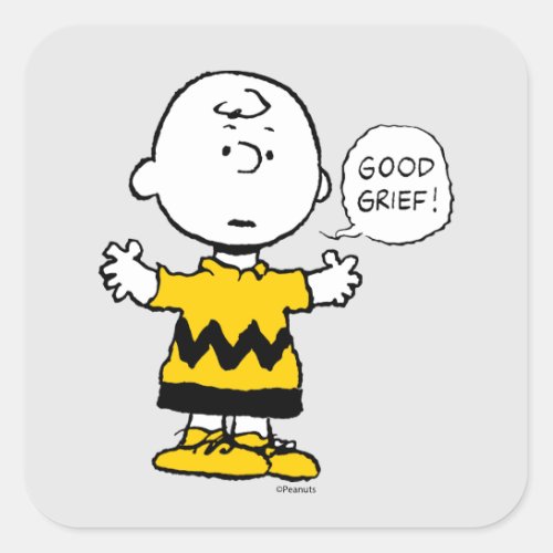 Peanuts  Good Grief Charlie Brown Square Sticker