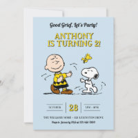 Peanuts Good Grief Let's Party! Birthday Invitatio