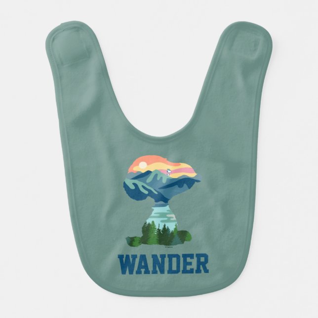 Peanuts | Great Outdoor Snoopy Portrait Baby Bib (Front)