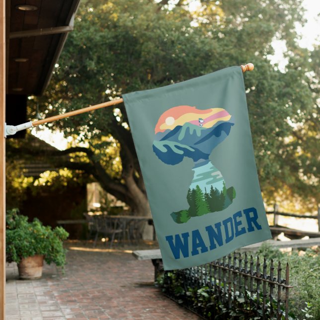 Peanuts | Great Outdoor Snoopy Portrait House Flag (In SItu)
