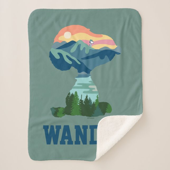 Peanuts | Great Outdoor Snoopy Portrait Sherpa Blanket (Front)