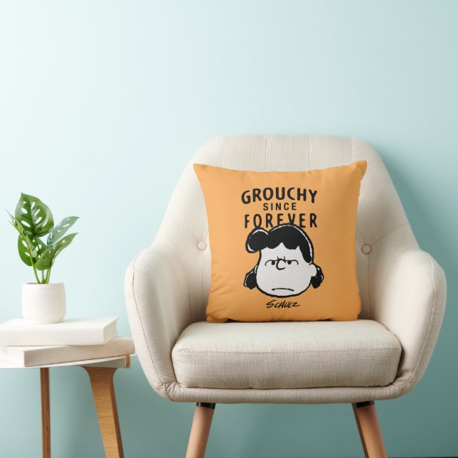 Peanuts | Grouchy Since Forever Lucy Throw Pillow (Chair)