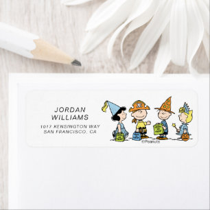 Peanuts Halloween Trick or Treaters Label
