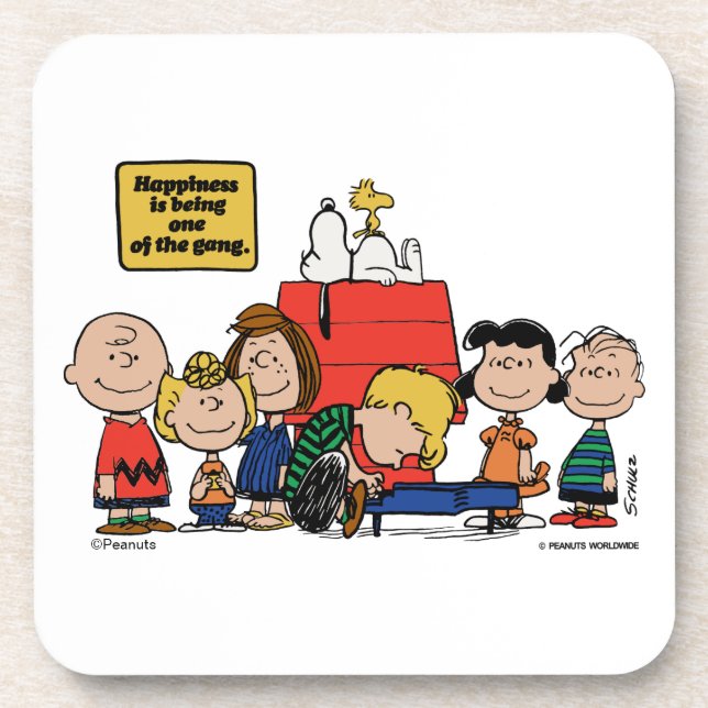 Peanuts | Happiness is Being One of the Gang Beverage Coaster (Front)