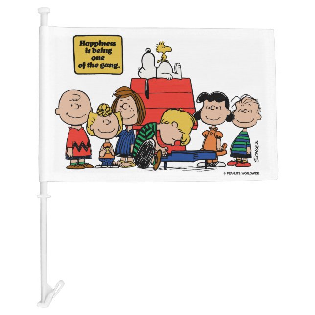 Peanuts | Happiness is Being One of the Gang Car Flag (Front)