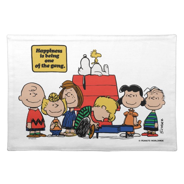 Peanuts | Happiness is Being One of the Gang Cloth Placemat (Front)