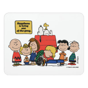 Peanuts Happiness is Being One of the Gang Door Sign