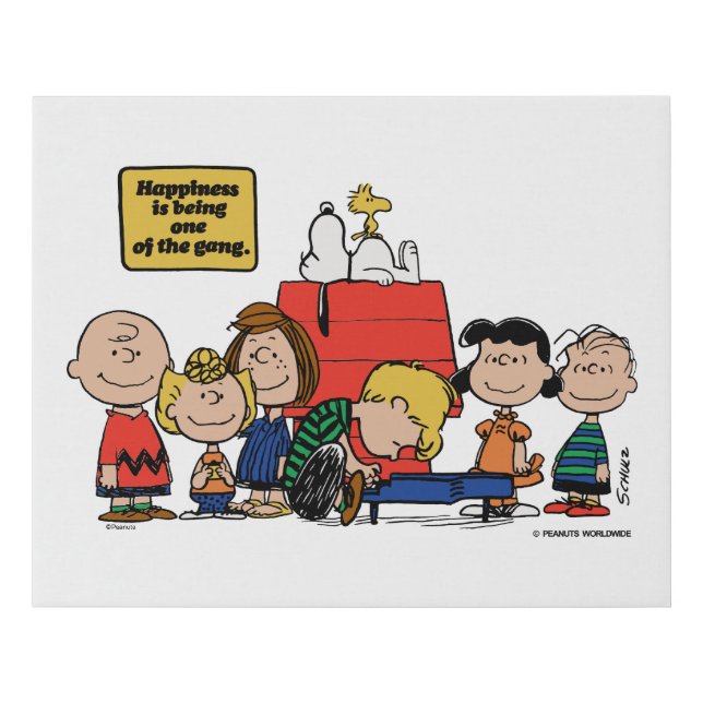 Peanuts | Happiness is Being One of the Gang Faux Canvas Print (Front)