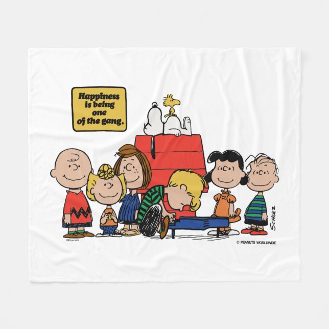 Peanuts | Happiness is Being One of the Gang Fleece Blanket (Front (Horizontal))