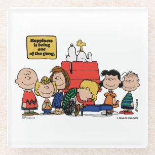 Peanuts Happiness is Being One of the Gang Glass Coaster