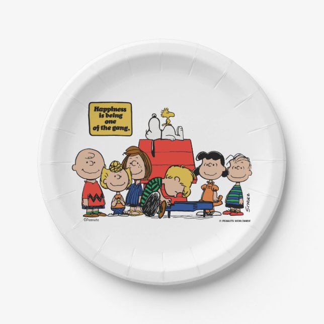 Peanuts | Happiness is Being One of the Gang Paper Plates (Front)