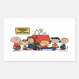 Peanuts   Happiness is Being One of the Gang Rectangular Sticker
