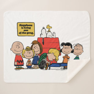 Peanuts   Happiness is Being One of the Gang Sherpa Blanket