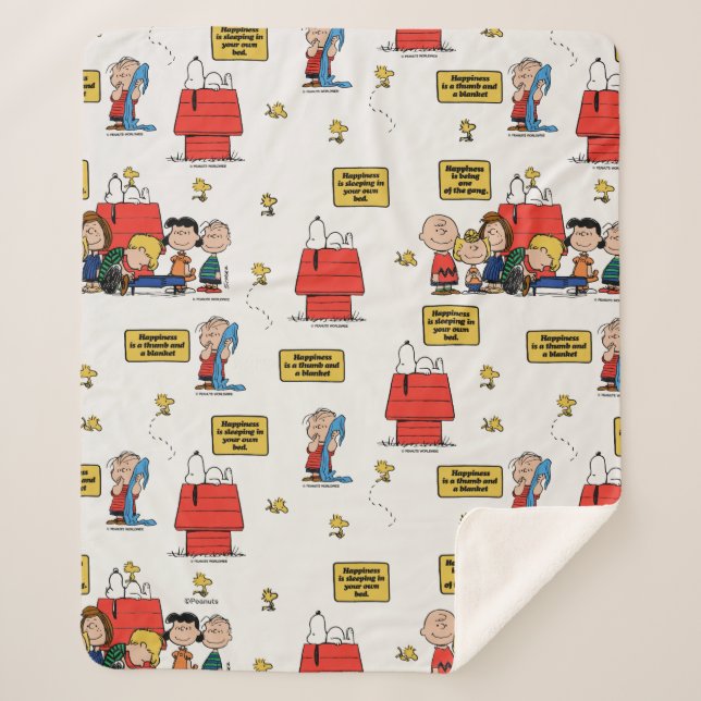 Peanuts | Happiness is… Sherpa Blanket (Front)