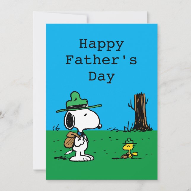 Peanuts | Happy Father's Day Campers Holiday Card (Front)