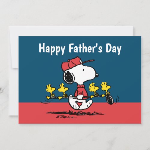 Peanuts  Happy Fathers Day Golf Holiday Card