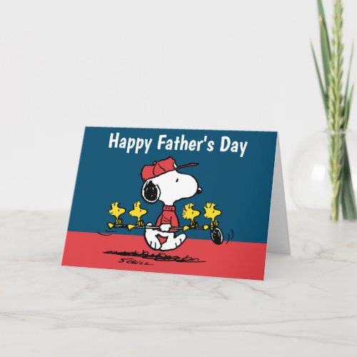 Peanuts  Happy Fathers Day Golf Holiday Card
