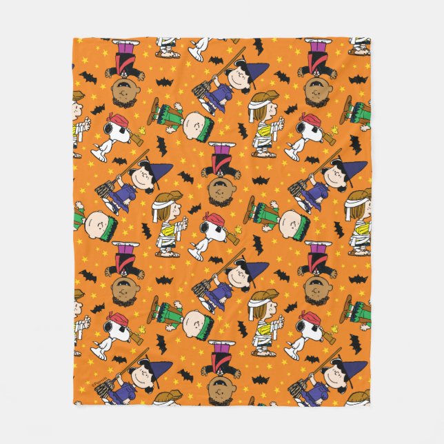 Peanuts | Happy Halloween Pattern Fleece Blanket (Front)