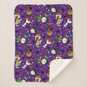 Peanuts Happy Halloween Pattern Sherpa Blanket