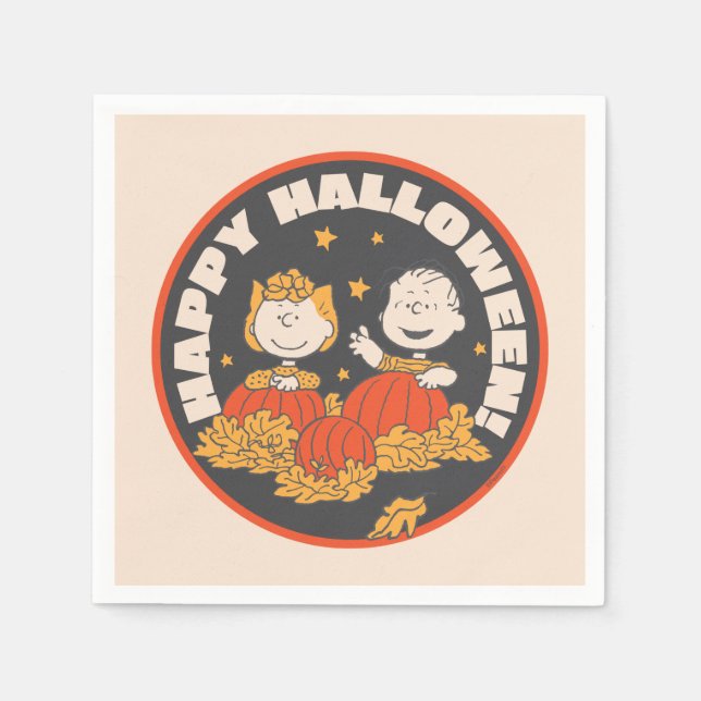 Peanuts | Happy Halloween Sally & Linus Napkins (Front)