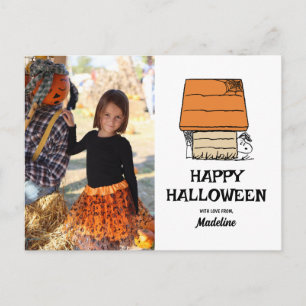 Peanuts   Happy Halloween Snoopy Doghouse Holiday Postcard