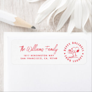 Peanuts   Happy Holidays from Snoopy Label