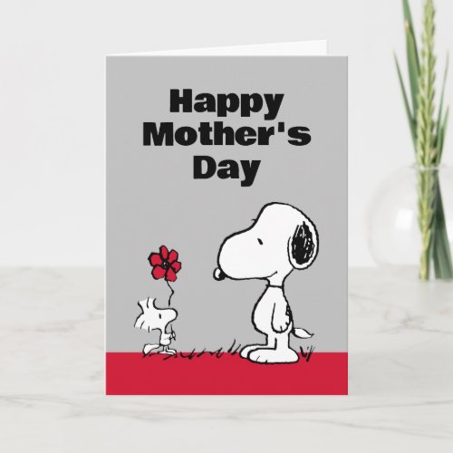 Peanuts  Happy Mothers Day Flower Holiday Card