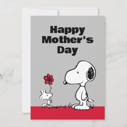 Peanuts  Happy Mothers Day Flower Holiday Card