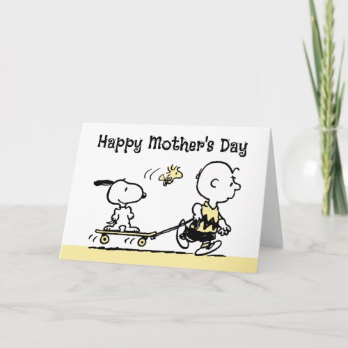 Peanuts  Happy Mothers Day Skateboard Holiday Card