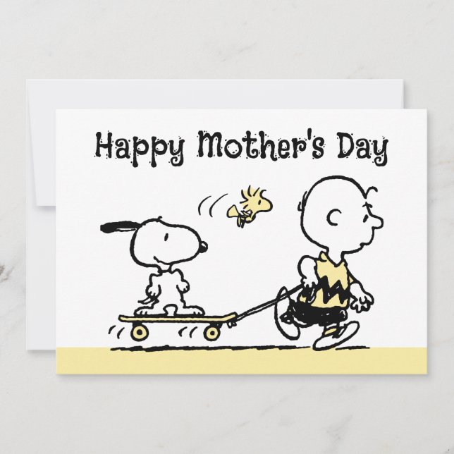 Peanuts | Happy Mother's Day Skateboard Holiday Card (Front)