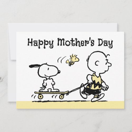 Peanuts  Happy Mothers Day Skateboard Holiday Card