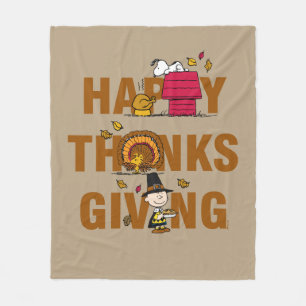 Peanuts   Happy Thanksgiving Combo Fleece Blanket