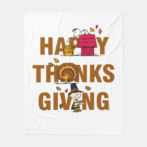 Peanuts  Happy Thanksgiving Combo Fleece Blanket