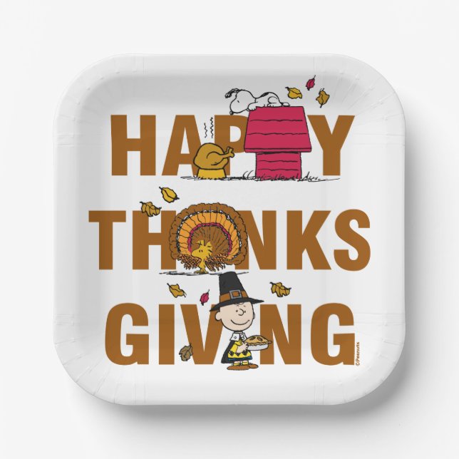 Peanuts | Happy Thanksgiving Combo Paper Plates (Front)