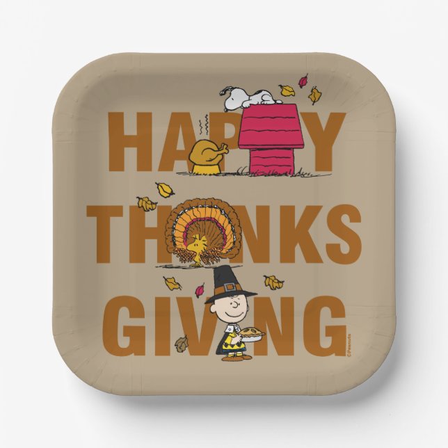 Peanuts | Happy Thanksgiving Combo Paper Plates (Front)