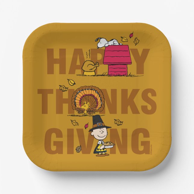 Peanuts | Happy Thanksgiving Combo Paper Plates (Front)